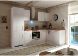Küchenzeile Premium mit Geräten 280x172 cm Weiß Landhaus