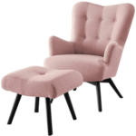Möbelix Relaxsessel mit Hocker Arndt Webstoff Pink