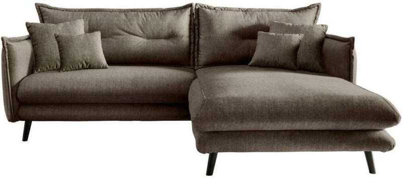 Ecksofa Lazio Mit Kissen Textil Braun