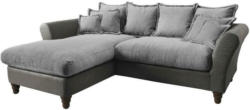 Ecksofa Cordula Mit Kissen Textil Anthrazit/Grau