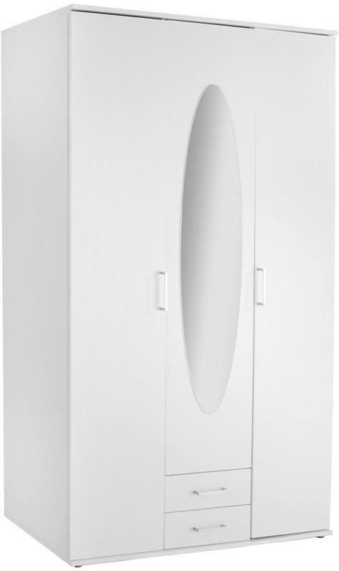 Drehtürenschrank Mit Spiegel 120 cm Paul, Weiß