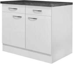 Küchenunterschrank Alba B: 100 cm Weiß/Schiefer mit Laden