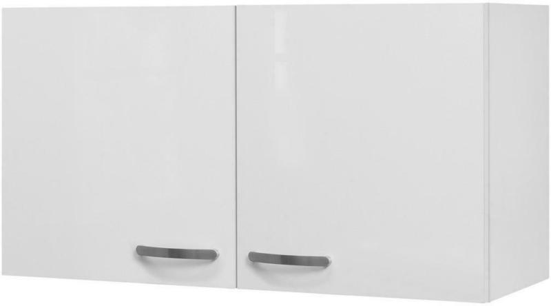 Küchenoberschrank Alba B: 100 cm Weiß 2 Drehtüren