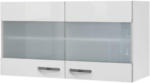 Möbelix Küchenoberschrank Alba B:100 cm Weiß 2 Drehtüren mit Glas