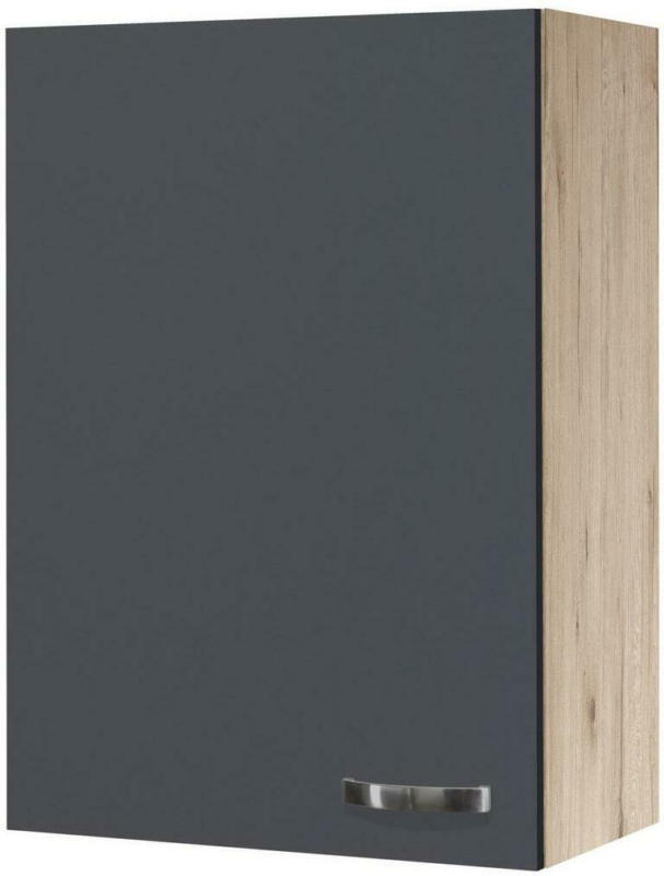 Hängeschrank Shadow B: 60cm Basaltgrau + Eiche Dekor