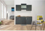 Möbelix Küchenzeile Shadow mit Geräten 150 cm Grau/Eiche Dekor