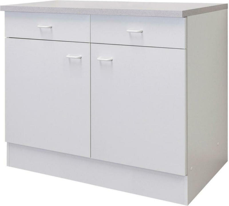 Küchenunterschrank Speed B: 100 cm Weiß mit Laden