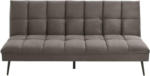Möbelix 3-Sitzer-Sofa mit Schlaffunkt. Pur Grau Samtbezug