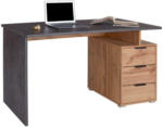 Möbelix Schreibtisch + Laden B 138cm H 76cm Mx 145 Beton/Eiche Dekor