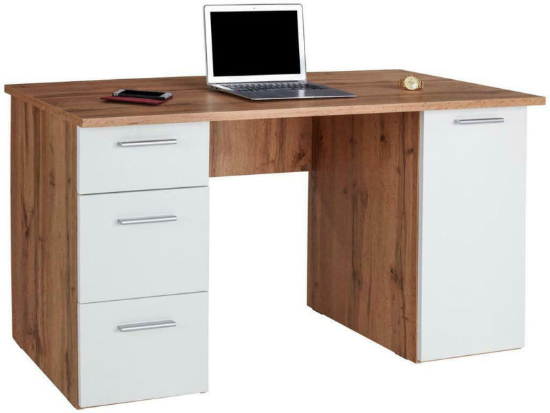 Schreibtisch mit Stauraum B 138 cm H 76cm Mx 143 Eiche Dekor