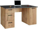 Möbelix Schreibtisch mit Stauraum B 138 cm H 76cm Mx 143, Eiche Dekor