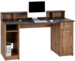 Möbelix Schreibtisch mit Stauraum B 150 cm H 91cm Tobi Beton/ Dekor