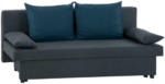 Möbelix 2-Sitzer-Sofa mit Schlaffunkt. und Bettkasten Neo + Kissen Grau