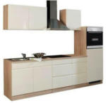 Möbelix Küchenzeile Cardiff mit Geräten 270 cm Creme/Sonoma Eiche