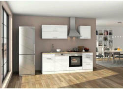 Küchenzeile Mailand mit Geräten 220 cm Weiß Elegant