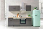 Möbelix Küchenzeile Mailand mit Geräten 220 cm Anthrazit Hochglanz