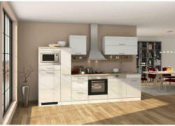 Küchenzeile Mailand mit Geräten 310 cm Weiß Hochglanz
