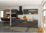 Möbelix Küchenzeile Mailand mit Geräten 300 cm Anthrazit Hochglanz