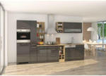 Möbelix Küchenzeile Mailand mit Geräten 340 cm Anthrazit Elegant