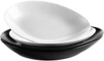 Möbelix Speiseteller Keramik Oval Schwarz/Weiß 4tlg Glendal