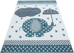 Kinderteppich Elefant Blau/Grau/Weiß Kids 120x170 cm