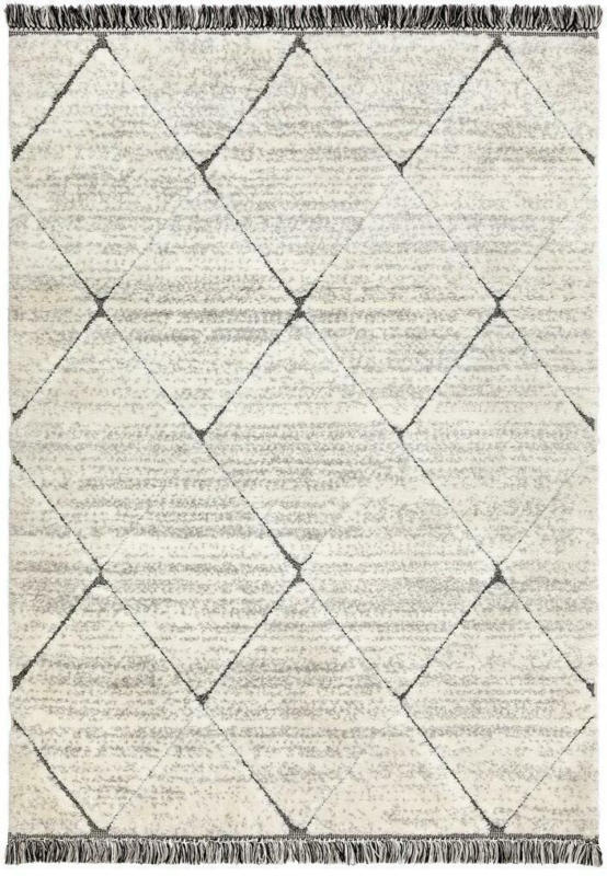 Hochflor Teppich Creme Avelia 120x170 cm