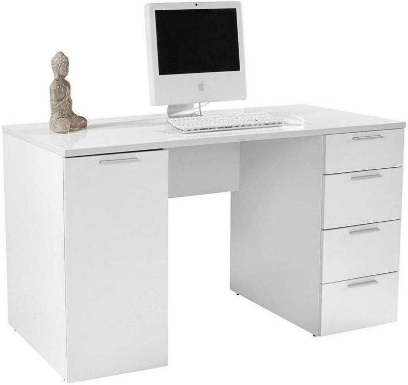 Schreibtisch mit Stauraum B: 145 cm H: 75 cm Larry II New Weiß