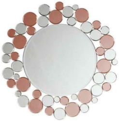 Wandspiegel Bubble Rund 80 cm Metallrahmen Rosa/Silberfarben