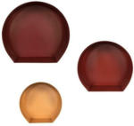 Möbelix Wandregal Triple 3-Teilig B: 27-39,5 cm Rot/Bordeaux/Gold