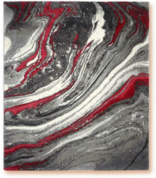 Webteppich Rot/Grau Line 160x230 cm