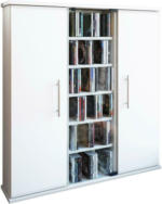 Möbelix CD Regal mit Türen Santo 86 cm Weiß, Glas