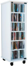 Möbelix CD-Regal mit Glastür Auf Rollen Valenza 31 cm Weiß