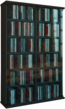Möbelix CD Regal mit Glastüren Roma 60 cm Schwarz