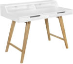 Möbelix Schreibtisch mit Stauraum B 110cm H 85cm Skandi, Weiß