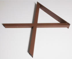 Tischgestell Stahl Rostfarben BxH: 70x71 cm, X-Form