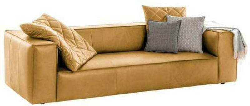 3-Sitzer-Sofa Around The Block Gelb Echtleder