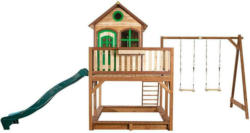 Spielhaus Holz mit Rutsche und Sandkiste Braun Axi Liam