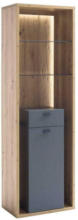 Möbelix Vitrine Lizzano B: 66 cm Grau/Eichefarben
