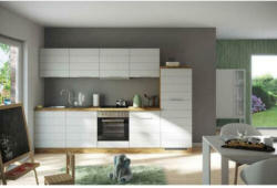 Küchenzeile Florenz ohne Geräte B: 300 cm Weiß/Eiche