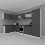 XXXLutz Lauterach - Ihr M&ouml;belhaus bei Bregenz Eckk&uuml;che 178/328 cm in Anthrazit, Wei&szlig;