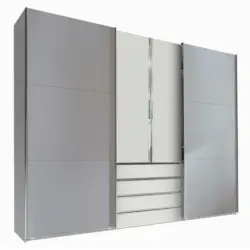 Schwebet&uuml;renschrank in Wei&szlig;, Hellgrau