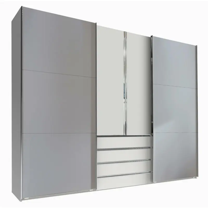 Schwebet&uuml;renschrank in Wei&szlig;, Hellgrau