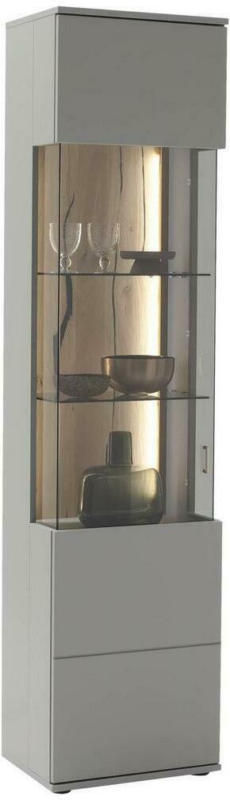 Vitrine Sevilla B: 50 cm Grau/Eichefarben