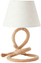 Möbelix Tischlampe Sailor Naturfarben/ Weiß mit Schnurschalter