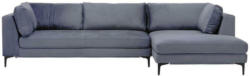 Ecksofa Volante mit Kissen Grau Velours