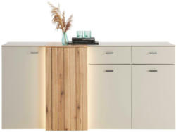 Sideboard Santana inkl. LED Kieselgrau/Eiche Dekor