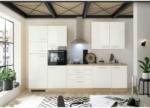 Möbelix Küchenzeile Laurel ohne Geräte 310 cm Eiche/Weiß Hochglanz