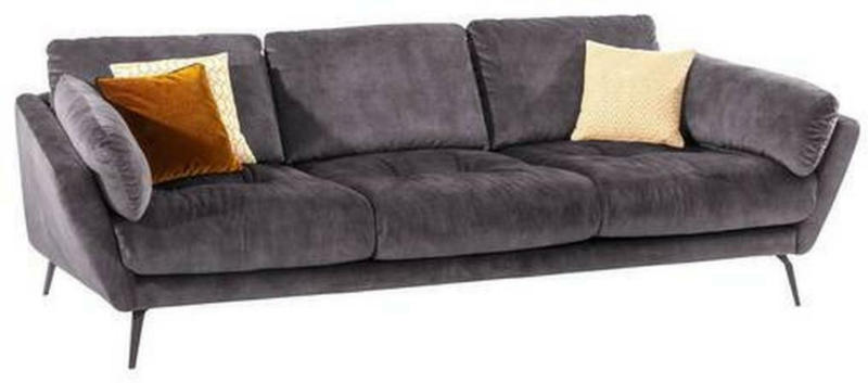 Big Sofa Softy mit Kissen B: 254 cm Grau Velours