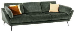 Big Sofa Softy mit Kissen B: 254 cm Dunkelgrün Velours