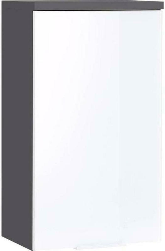 Hängeschrank, Glas Tür Pescara B: 39 cm Weiß/Graphitfarben